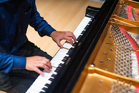 Photo shows piano player