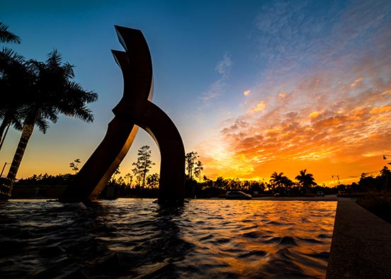Photo shows FGCU sculpture